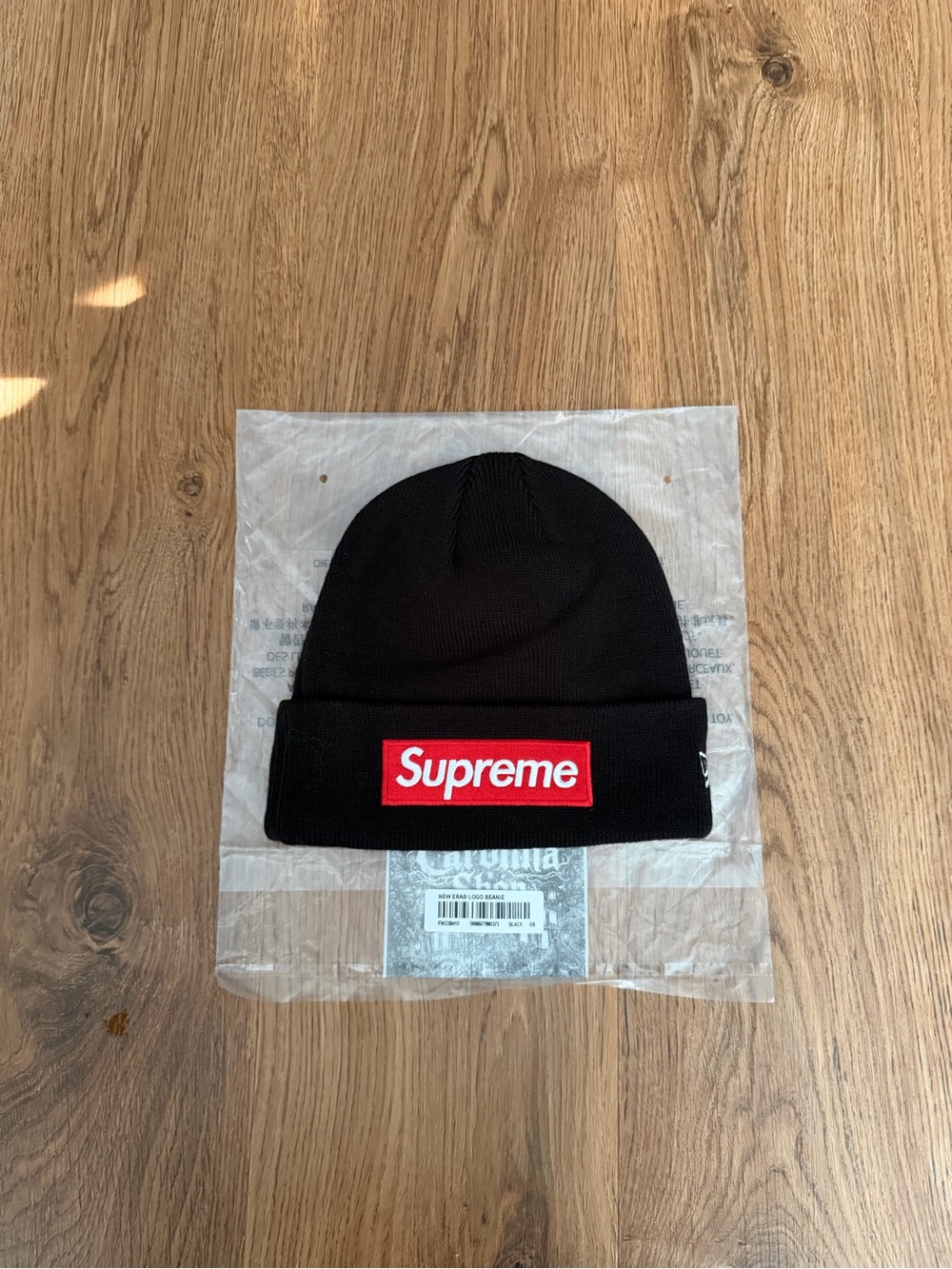 Supreme Beanie Black with Red Box Logo